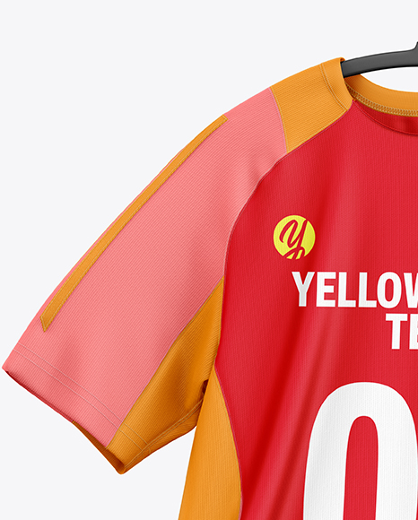 Training Jersey on Hanger Over Wooden Bench Mockup