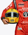 Man Wearing Full Racing Kit Mockup