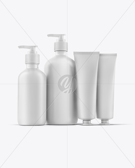 Pump Bottles with Tubes Mockup