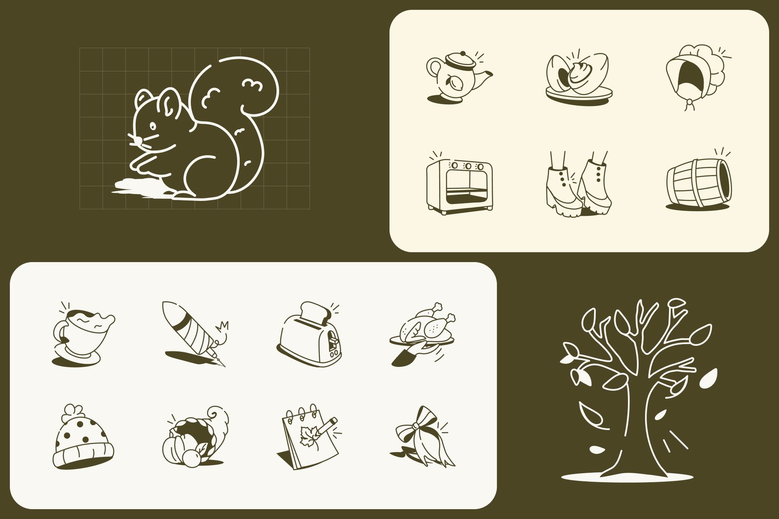 Thanksgiving Drawings Art Set
