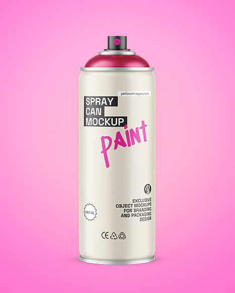 Matte Spray Paint Can Mockup