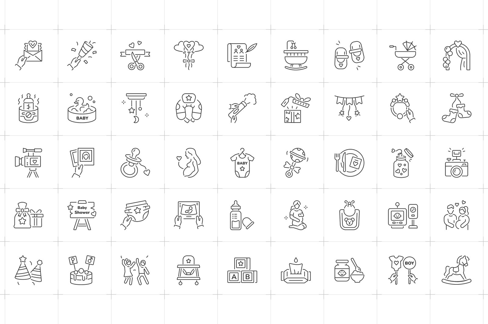 Baby Shower Vector Icons