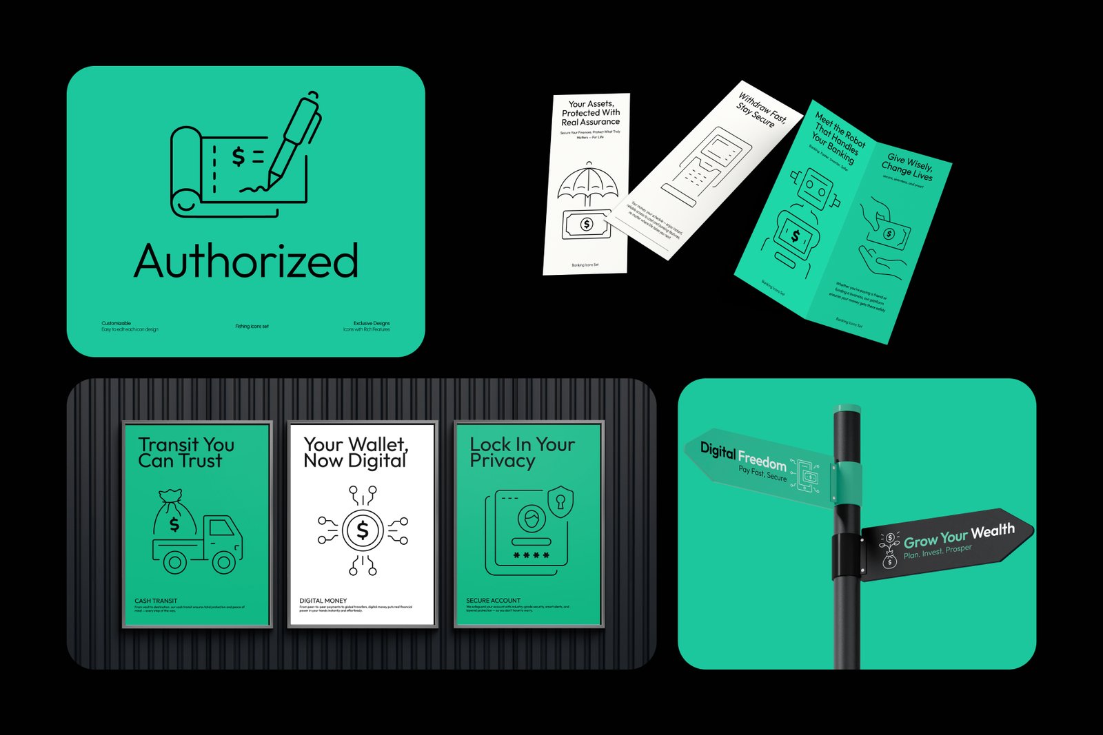 Banking Icon Art Set