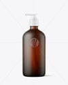 16oz Amber Bottle with Pump Mockup