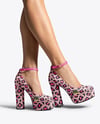 Platform Heels on Woman's Legs Mockup