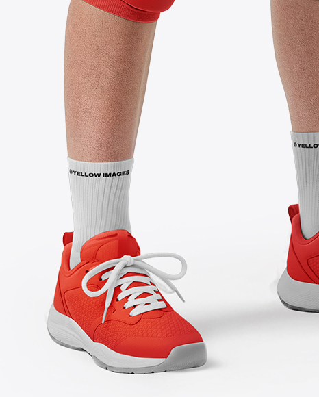 A Woman Wearing a Full Volleyball Kit with Ball Mockup