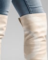 Pair of Over-The-Knee Boots on Women's Legs with Jeans Mockup
