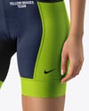 Woman Wearing Cycling Jersey and Bib Shorts Mockup