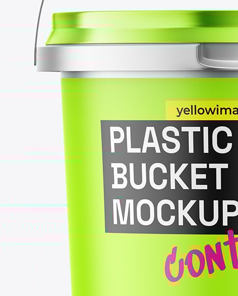 Matte Metallic Plastic Bucket Mockup