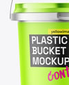 Matte Metallic Plastic Bucket Mockup