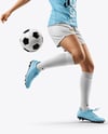 Woman Wearing Soccer Jersey and Shorts Mockup