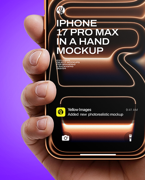 iPhone 17 Pro Max Cosmic Orange in a Hand Mockup