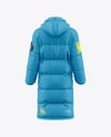 Men's Long Down Jacket Mockup - Back view