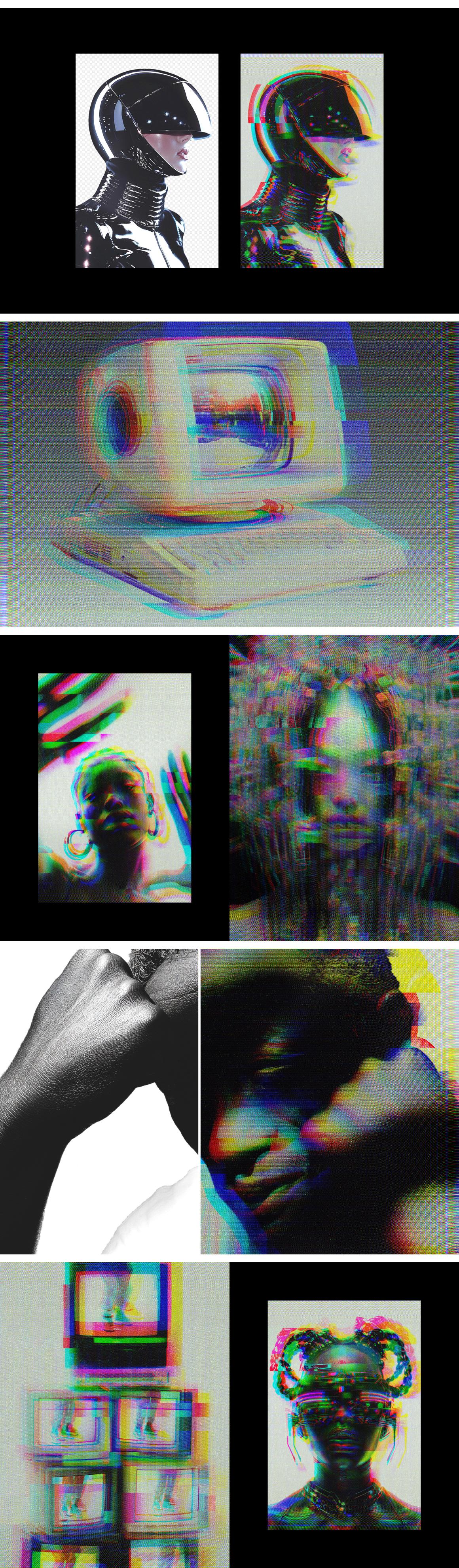 Digital Broken Screen Photo Effect