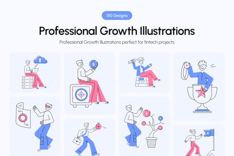 Professional Growth Illustration Set - Graphics
