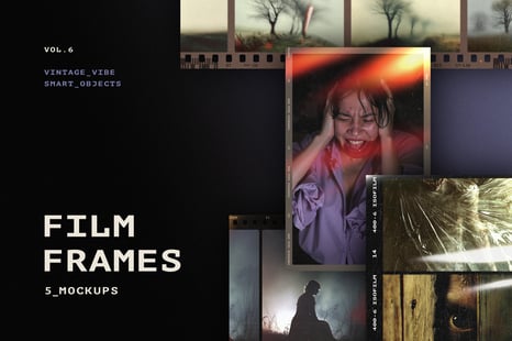 Vintage Film Frames Mockups - Stationery Mockups
