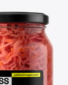 Glass Jar with Red Cabbage Sauerkraut Mockup