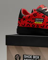 Pair of Sneakers with Shoe Box Mockup