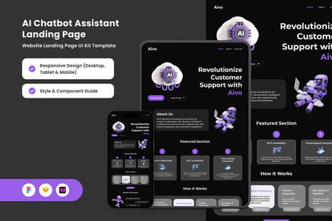Aivo – AI Chat Assistant Landing Page Design Template
