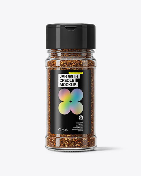 Glass Jar with Creole Seasoning Mockup