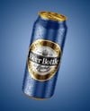 500ml Aluminium Can With Water Drops Mockup