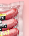Transparent Clear Plastic Flow-Pack with Sausages Mockup