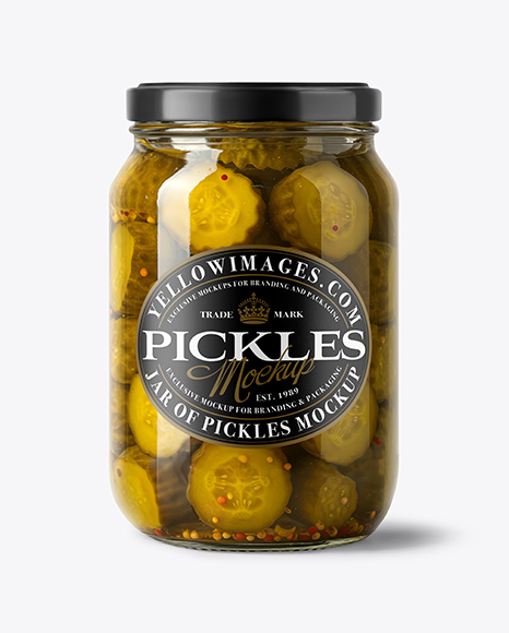 Jar with Bread & Butter Crinkle Cut Pickles Mockup
