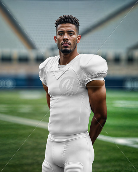 A Man Wearing a Full American Football Kit Mockup