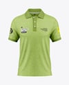 Men's Heather Polo Shirt Mockup - Front View