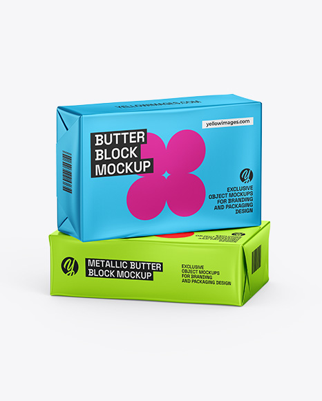Two Metallic Butter Block Mockups