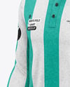 Men's Heather Long Sleeve Polo Shirt Mockup - Half Side View