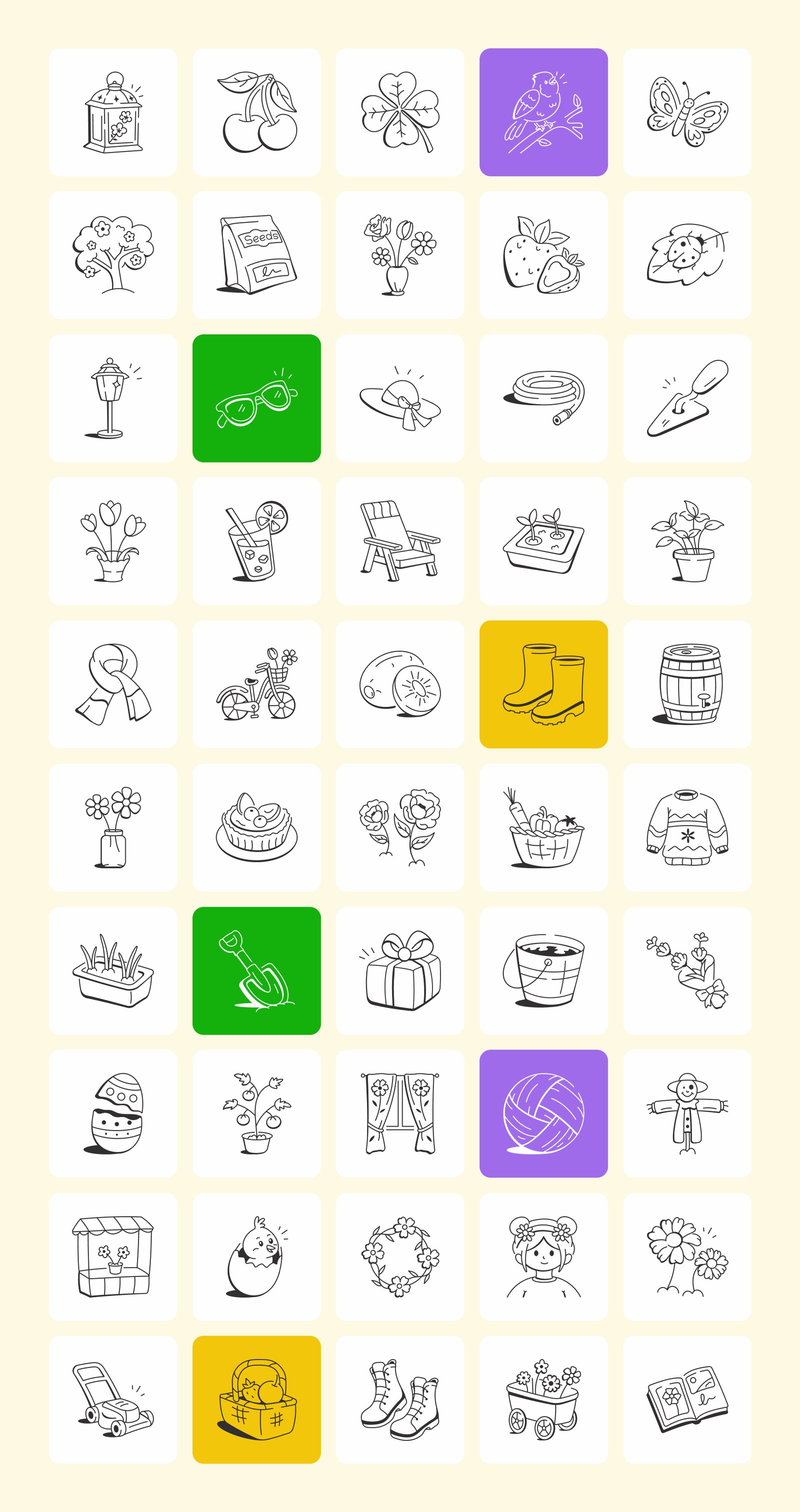 Springtime and Garden Doodles Set