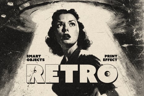 Retro Grunge Print Effect - Graphic Design Assets