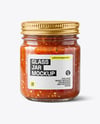 Glass Jar with Tomato Bruschetta Mockup