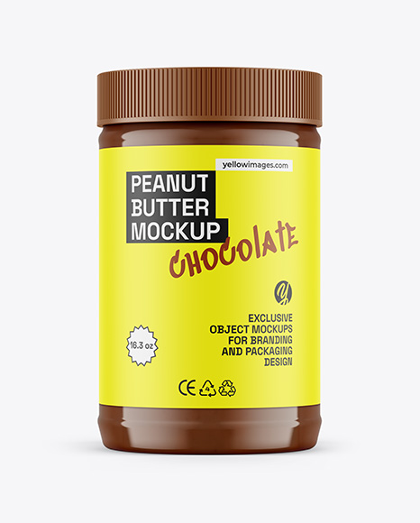 Jar With Chocolate Peanut Butter Mockup - Packaging mockups