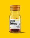 Glass Jar with Saffron Threads Mockup