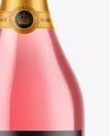 Clear Glass Pink Champagne Bottle Mockup