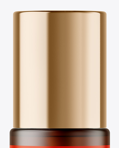 Frosted Amber Cosmetic Bottle with Pump Mockup