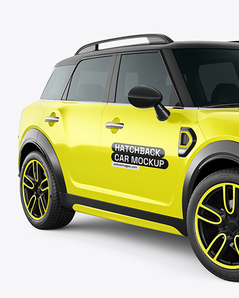 Hatchback Mockup - Half Side View