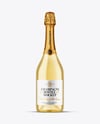 Clear Glass White Champagne Bottle Mockup