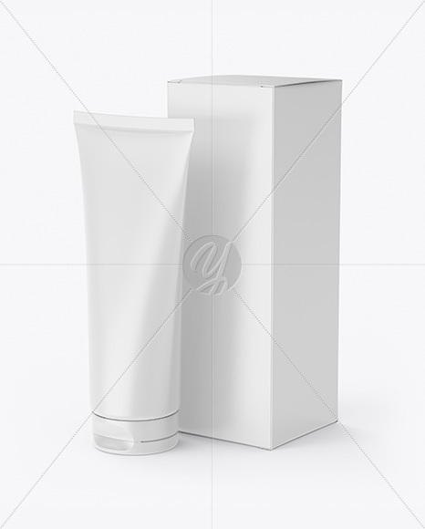 Cosmetic Tube with Box Mockup