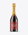 Green Glass Red Champagne Bottle Mockup