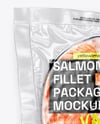 Clear Plastic Flow-Pack with Salmon Fish Steak Mockup