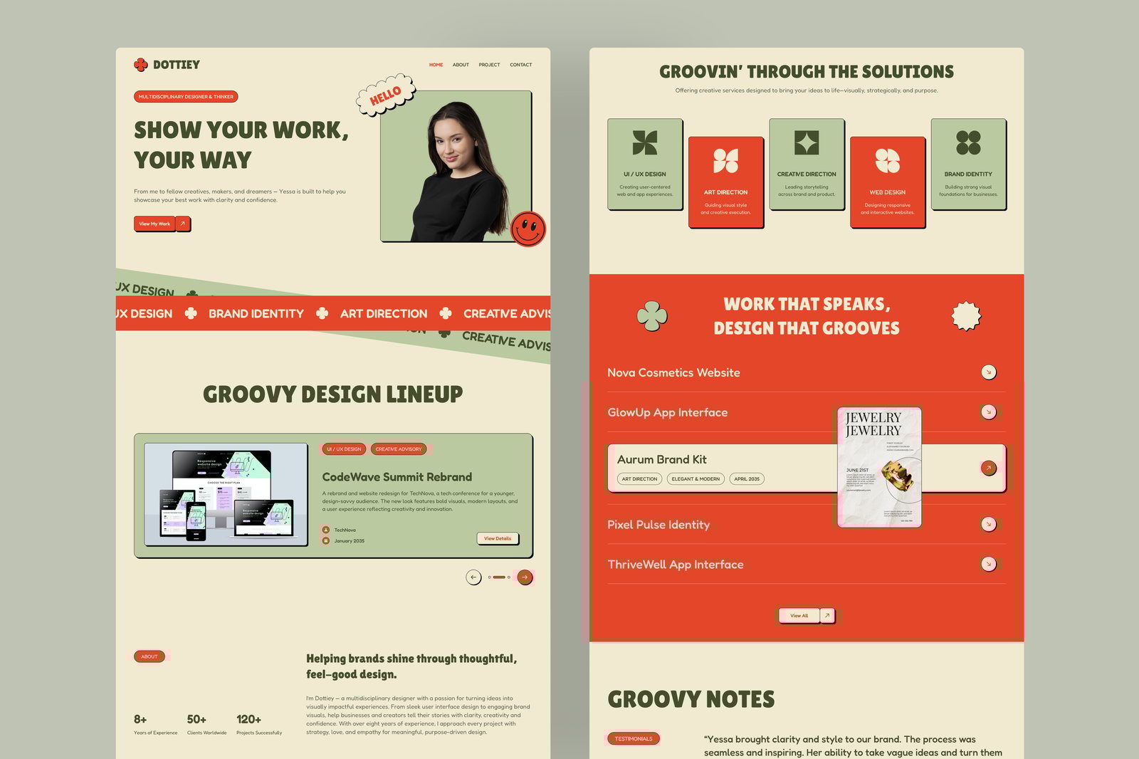 Dottiey – Portfolio Website UI Figma Template