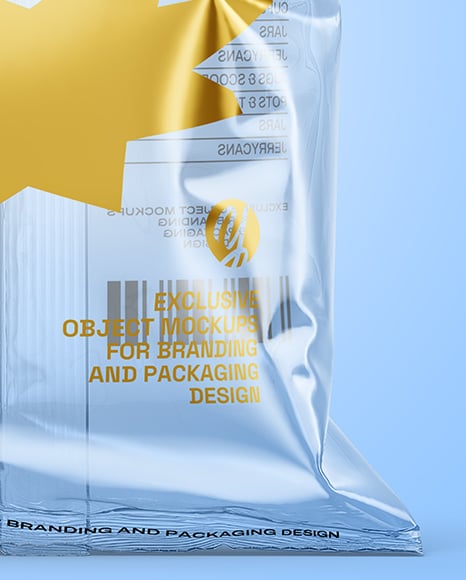 Transparent Clear Plastic Snack Bag Mockup