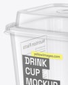Clear Plastic Cup with Paper Holder Mockup