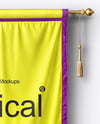 Vertical Flag With Metallic Pole Mockup