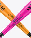 Two Matte Baseball Bats Mockup
