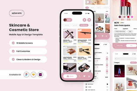 Beautiva – Skincare E-commerce App Design Template