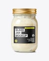 Clear Glass Jar with Clam Chowder Mockup